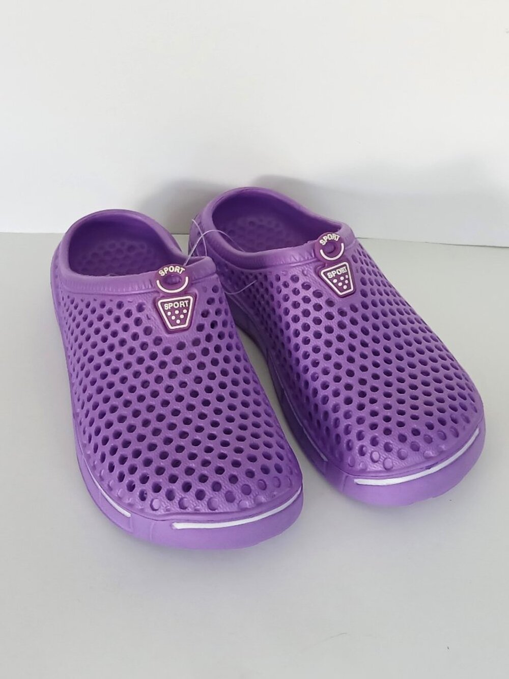 SPORT Slip on Water, Garden or Beach Clogs, Purple Mules, Size 8.5